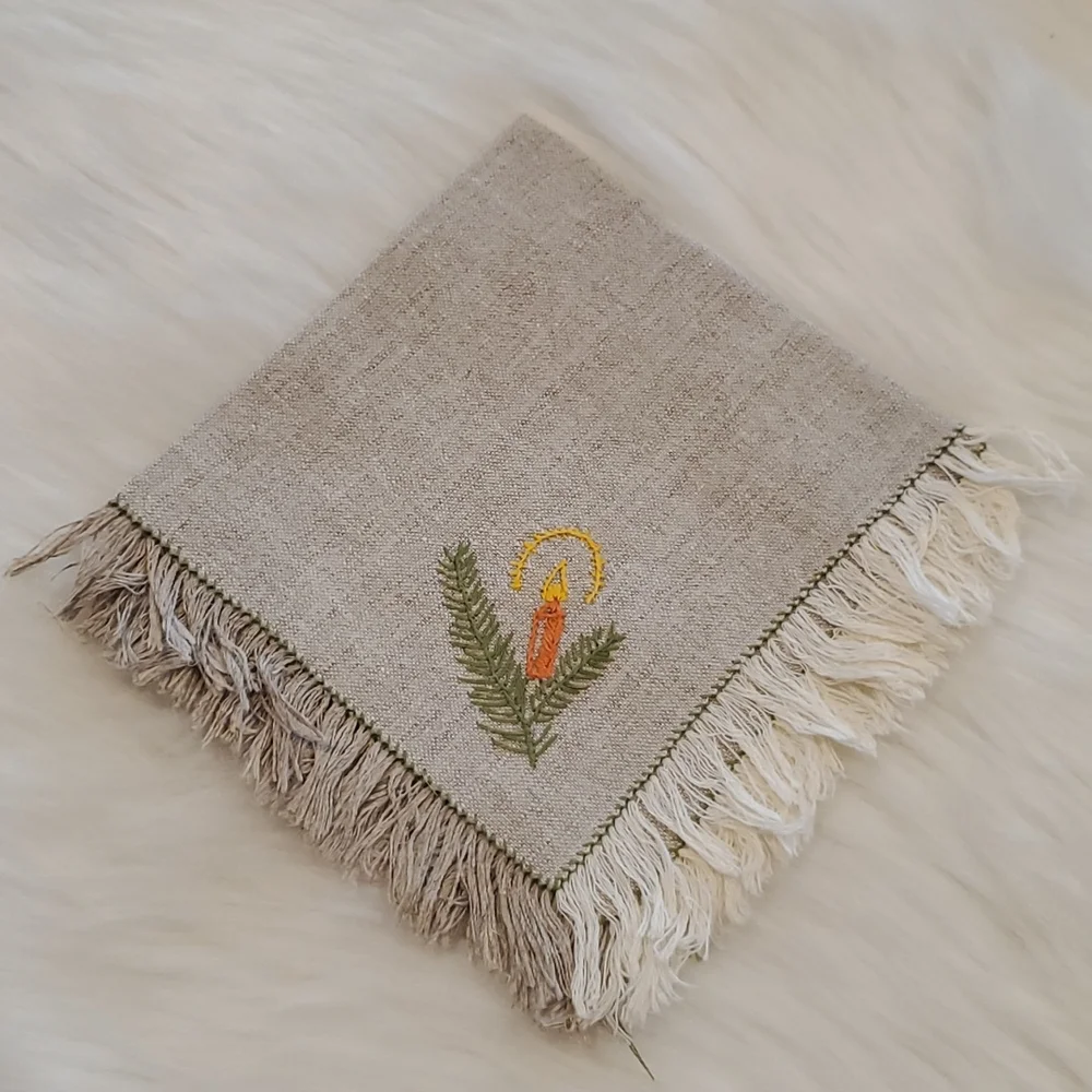 Hand Made Linen Embroider 6 Napkins Table Linen